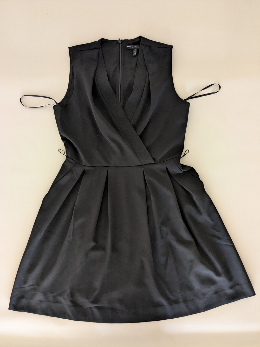 White House Black Market Black Sleeveless Wrap-Front Mini Dress